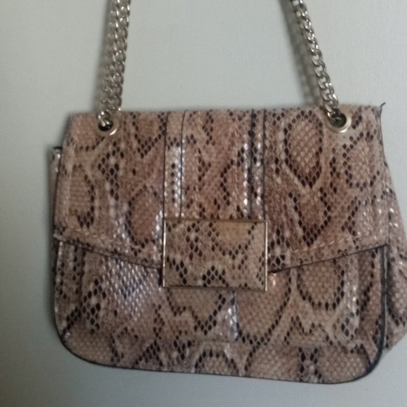 River Island London One Size Handbag Shoulder Bag 100% Polyurethane Beige&Brown - Picture 1 of 6